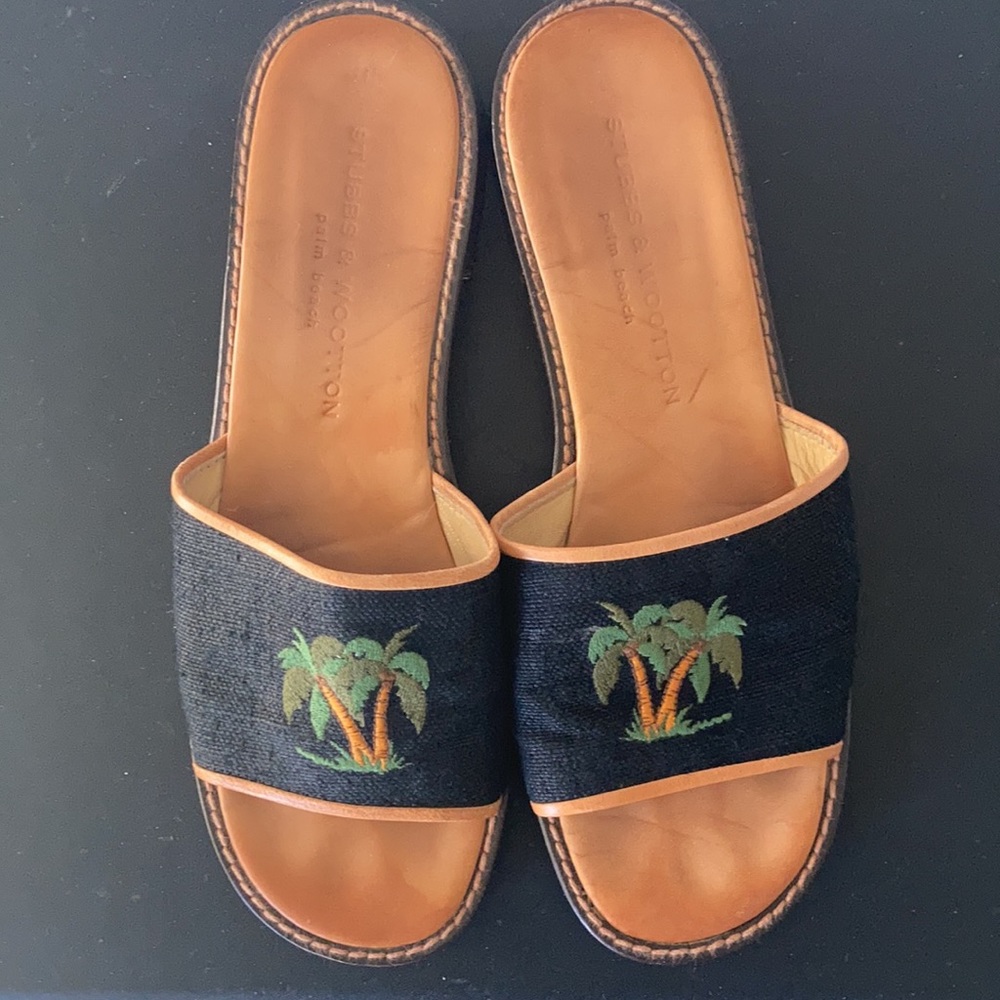 Stubbs & Wootton Black Slides 9.5